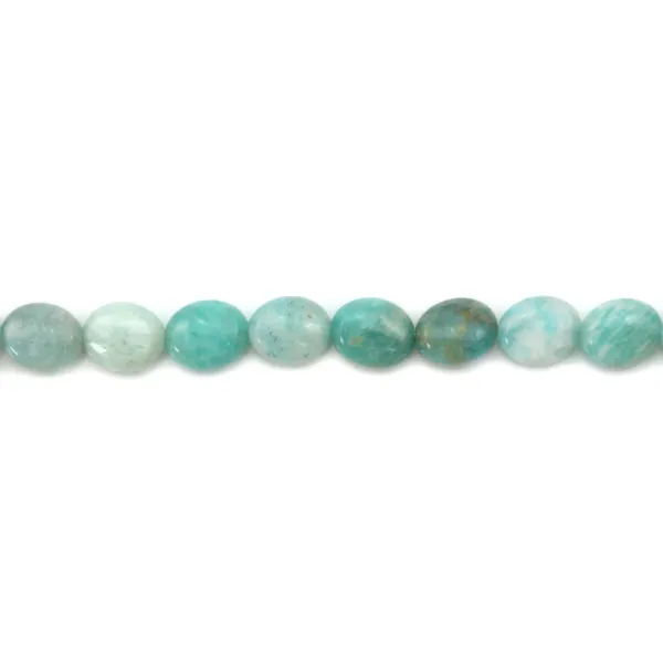Amazonite du Pérou ovale 6x8mm x 4pcs