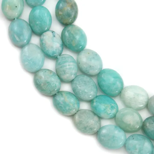 Amazonite du Pérou ovale 6x8mm x 40cm