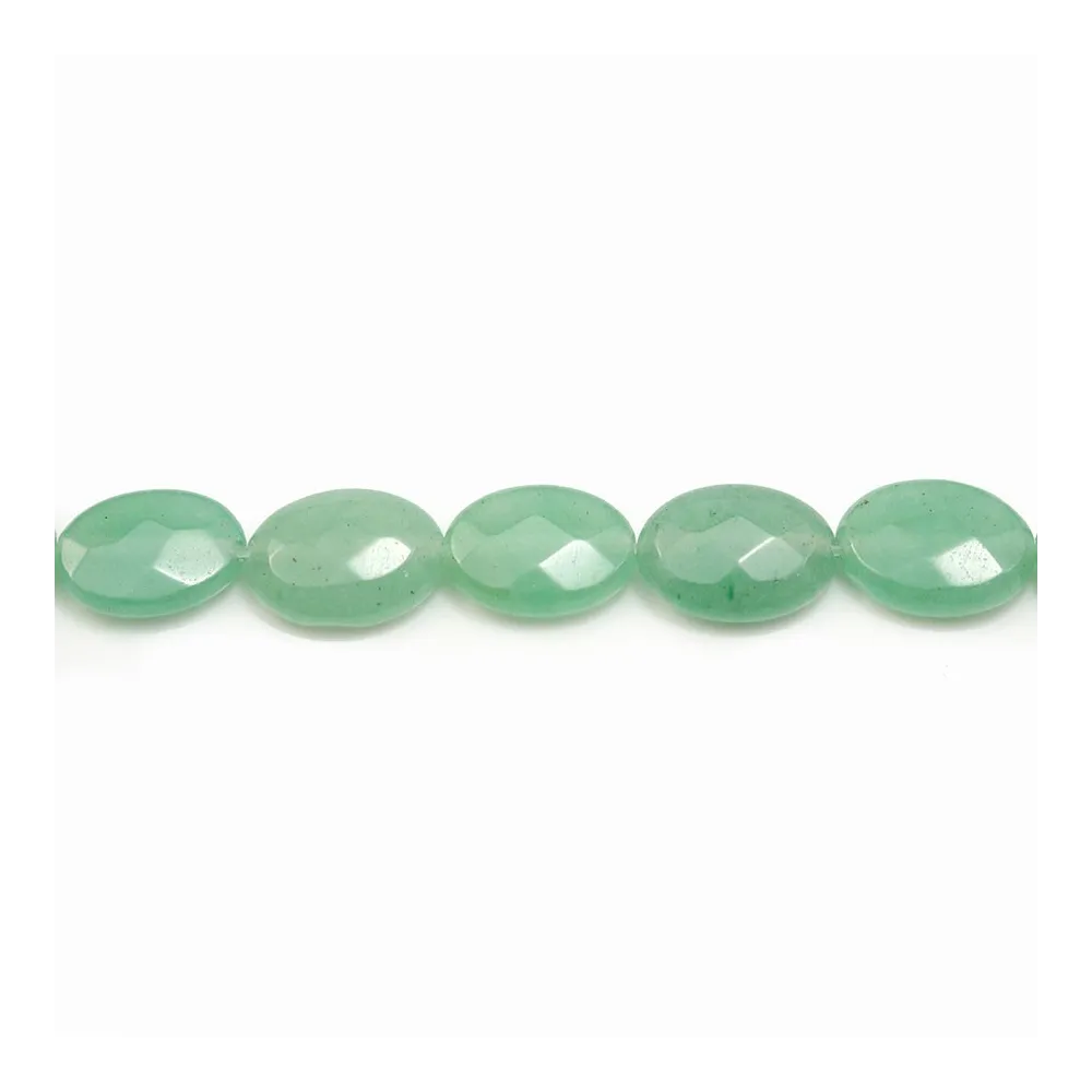 Aventurina, oval facetada, 10x14mm x 4pcs