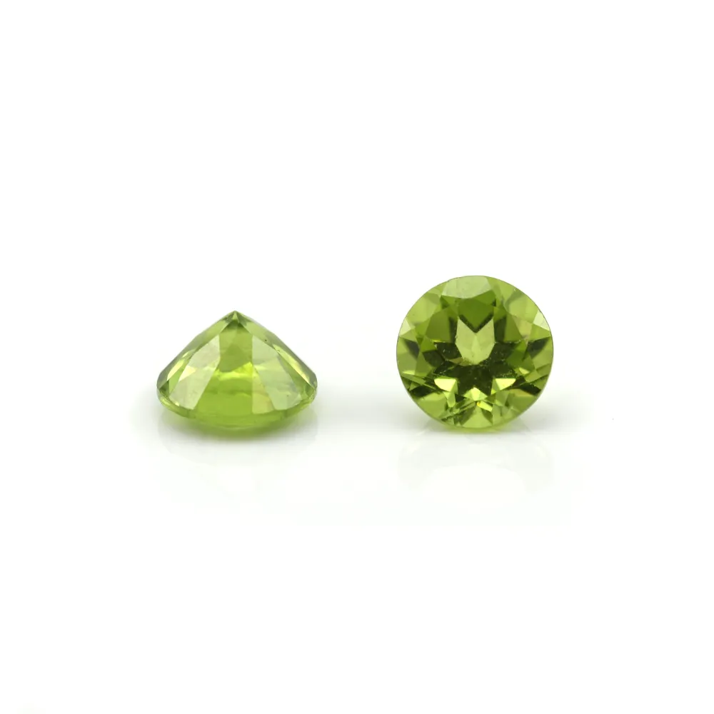 Péridot à sertir, taille brillant rond 8mm x 1pc