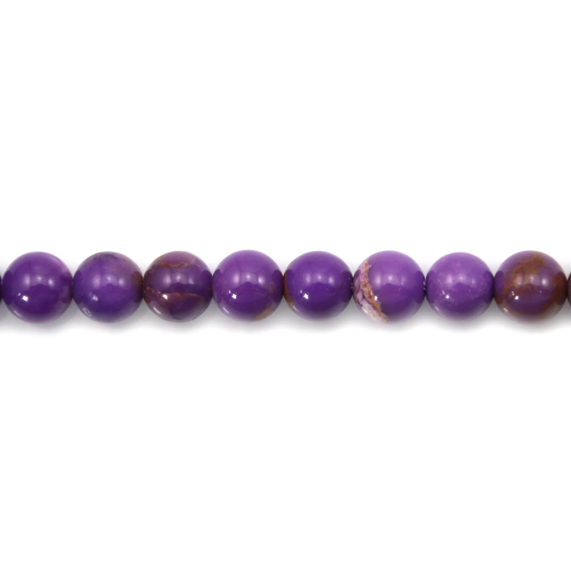 Lot De 60 Perles Anciennes Rondes Lisses Violet Améthyste 8 Mm - Fabrication France - Fond De Stock Neuf