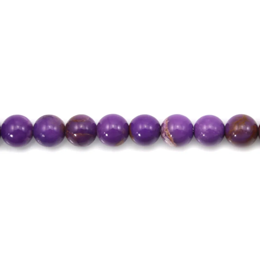 Phosphosiderite violet clair, de forme ronde, 8mm x 39cm