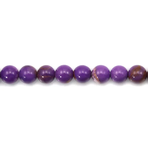 Phosphosiderite violet clair, de forme ronde, 8mm x 39cm