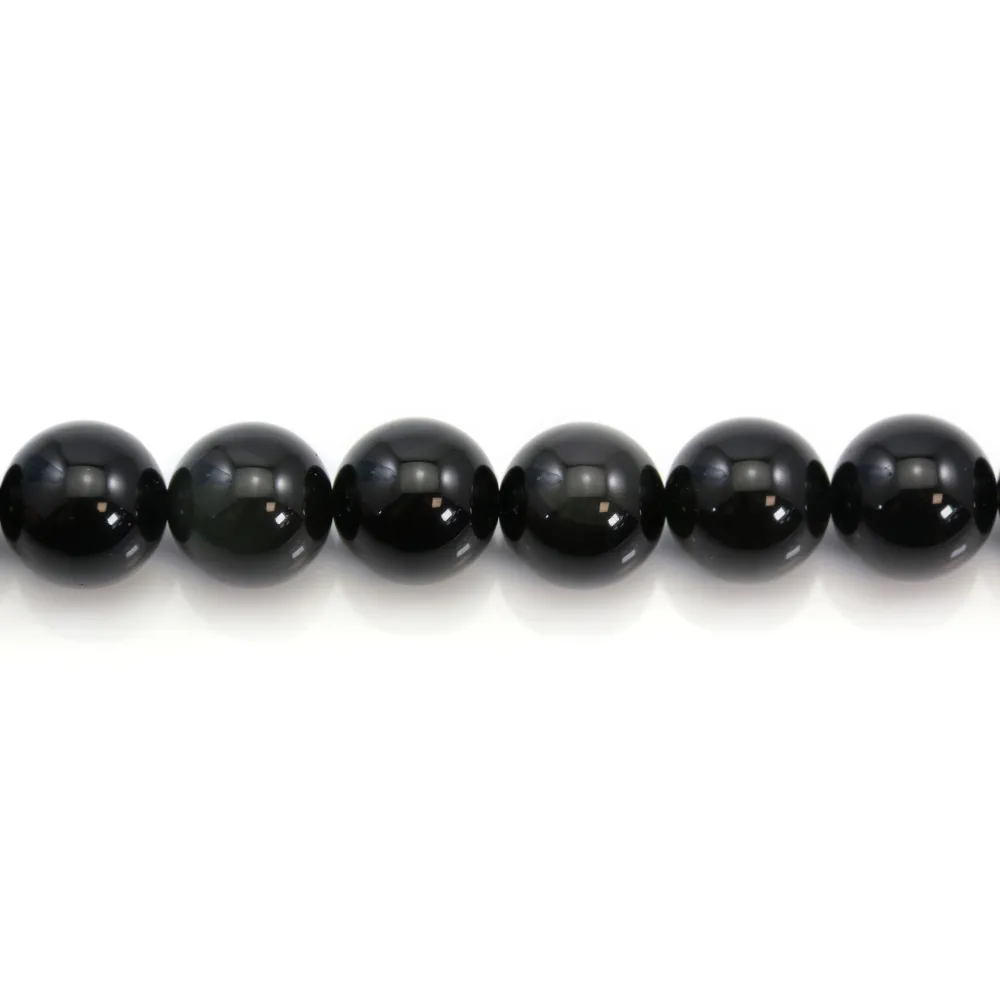 Obsidienne ronde 14mm x 40cm