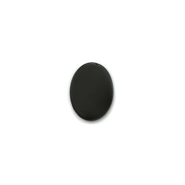 Cabochon Onyx noir ovale plat 10x14mm x 2pcs