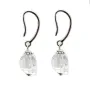 Brinco, prata 925 Crânio de cristal de rocha x 2pcs