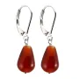 Earrings : red agate & dormeuse silver 925 x 2pcs  