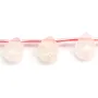 Rose quartz flat drop 8x12mm x 4pcs