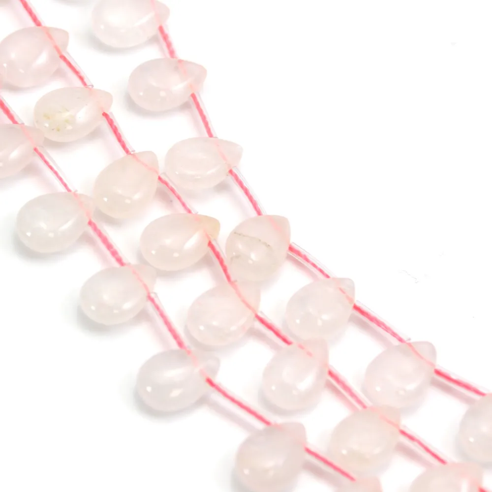 Rose quartz flat drop 8x12mm x 44cm (33pcs)