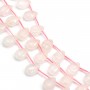 Quartzo rosa gota plana 8x12mm x 44cm (33pcs)