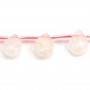 Quartzo rosa gota plana 8x12mm x 44cm (33pcs)