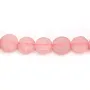 Quartz rose rond plat 8mm x 6pcs