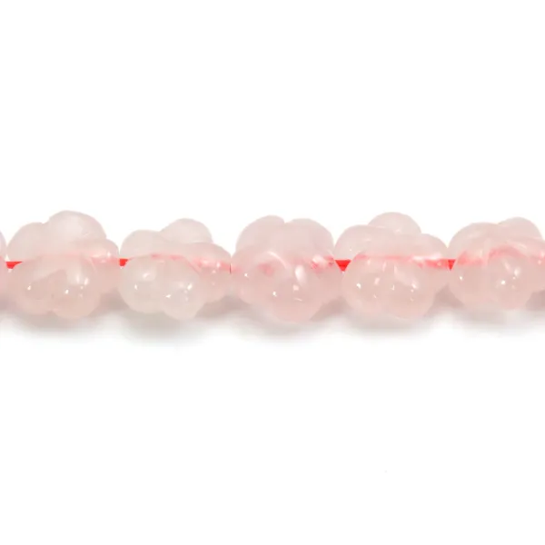 Rose quartz flower 12mm x 2pcs