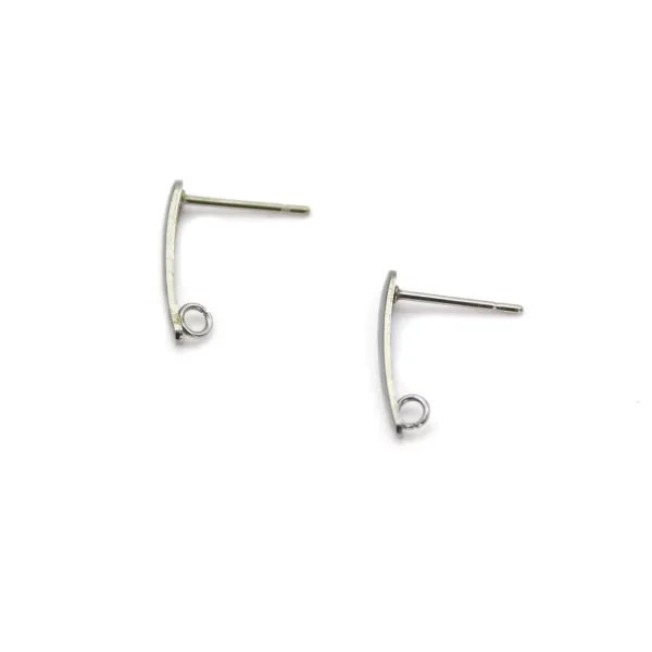 Crochet d'oreille anneau ouvert en Acier Inox 15mm x 4pcs