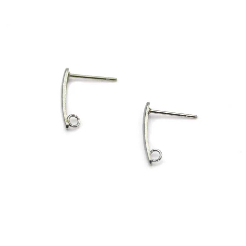 Crochet d'oreille anneau ouvert en Acier Inox 15mm x 4pcs