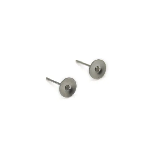 Clous d'oreilles disque 5mm Acier Inox x 20pcs