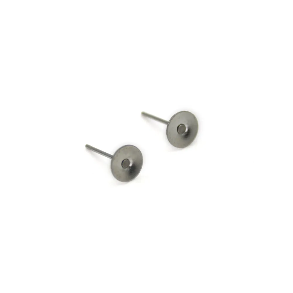 Clous d'oreilles disque 5mm en Acier Inox x 20pcs