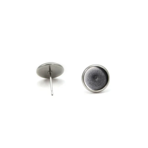 Clous d'oreilles pour cabochon 8mm en Acier Inox x 4pcs