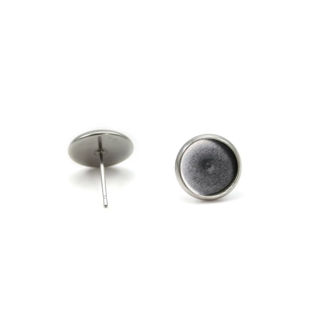 Orecchini a perno 10 mm in acciaio inox x 4 pezzi