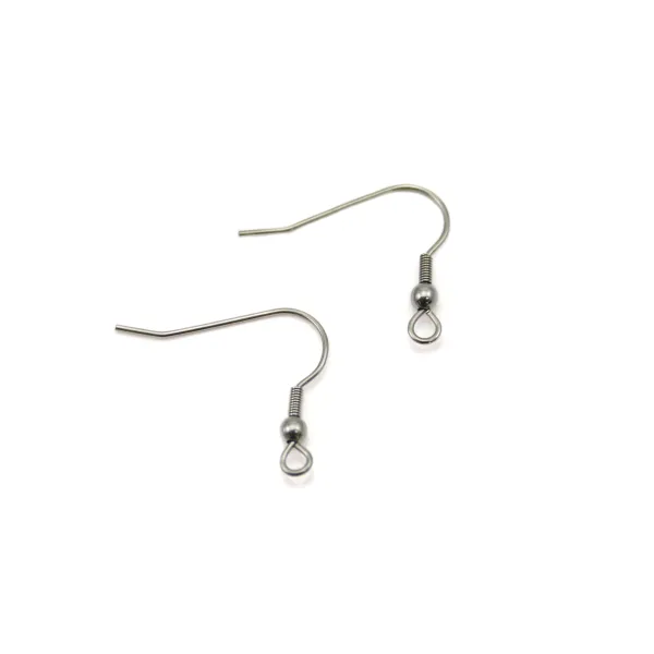 Crochet d'oreilles à ressort à boule 20mm en Acier Inox x 20 pcs