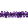 Amethyste Briolette faceted  6x9mm x20cm