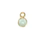 Calcédoine ronde facettée sertie sur argent 925 doré à l'or fin 5mm x 2pcs
