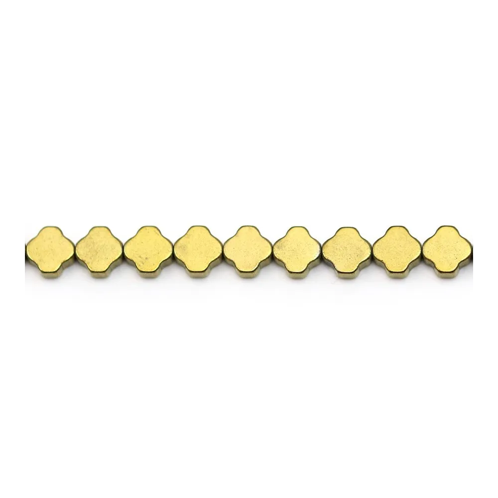 Hématite doré trèfle 4mm x 40cm