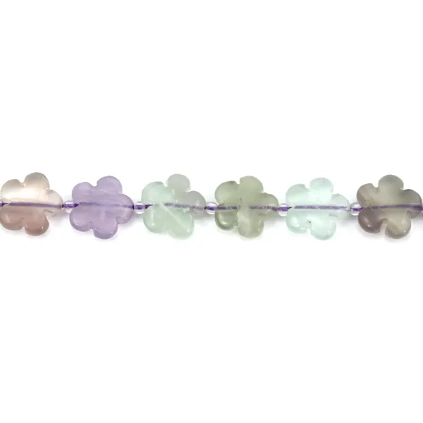 Fluorite en fleur 15mm  x 2pcs