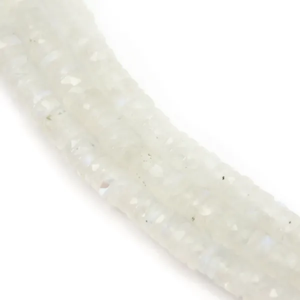 Pietra di luna tonda heishi sfaccettata 6-7 mm x 40 cm