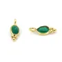 Breloque en Agate verte ovale facettée 4x11mm x 2pcs