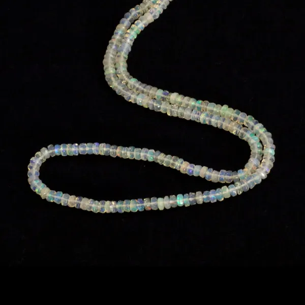 Ethiopian Opal roundel faceted 3.5-4mm