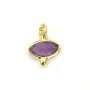 Charm con occhio di ametista in argento 925 dorato 7x9 mm x 1 pezzo