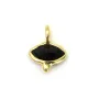 Breloque en Onyx oeil facetté 7x9mm x 1pc