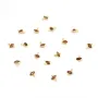 Breloque en Grenat oeil facetté serti argent 925 doré à l'or fin 7x9mm x 1pc