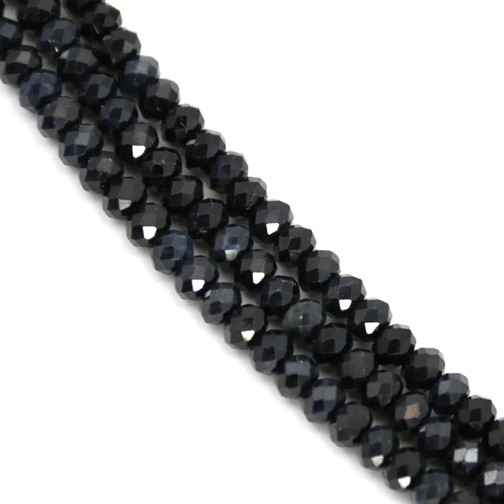 Saphir Rondelle facettée 3x4mm x 40cm