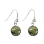 Orecchini tondi di labradorite x 2 pezzi, argento 925