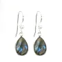 Brincos, prata 925 gota de labradorite x 2pcs