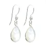 Brincos, prata 925 Gota de pedra da lua x 2pcs