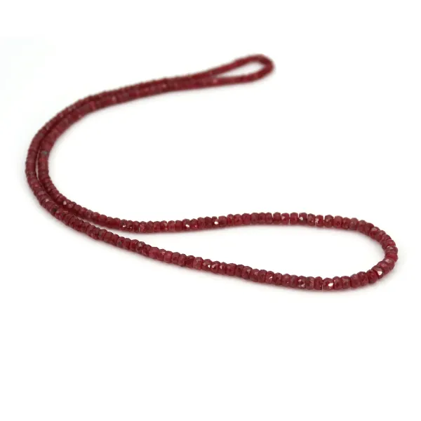 Treated Ruby Faceted Rondelle Gradient 2x3-3x5mm