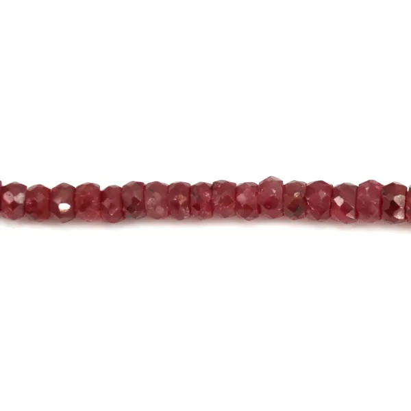 Ruby Rouge Rondelle Facette 1.5x3mm x 40cm