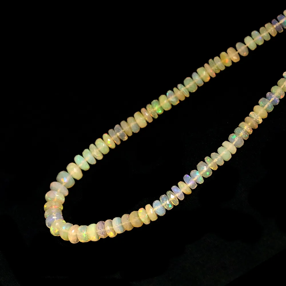 Collier De Perles Rondelles En Opale Naturelle D'Éthiopie - 42,0 Carats | Neuf Avec étiquettes