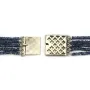Necklace 5 rows sapphire round facet 3-4mm