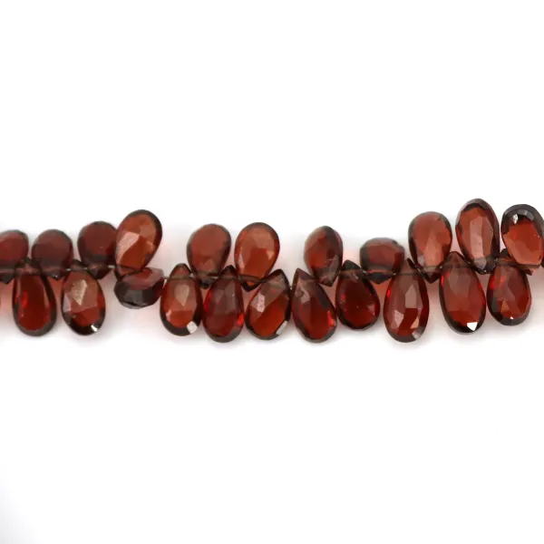 Granato goccia piatta sfaccettata 4x6mm x 20cm