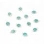 Amazonite carré facettée sertie sur argent 9mm, 2 anneaux x 1pc