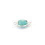 Amazonite carré facettée sertie sur argent 9mm, 2 anneaux x 1pc