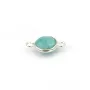 Faceted round Amazonite set in silver 2 rings, 9mm x 1pc