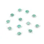 Amazonite ronde facettée sertie sur argent  9mm , 2 anneaux x 1pc