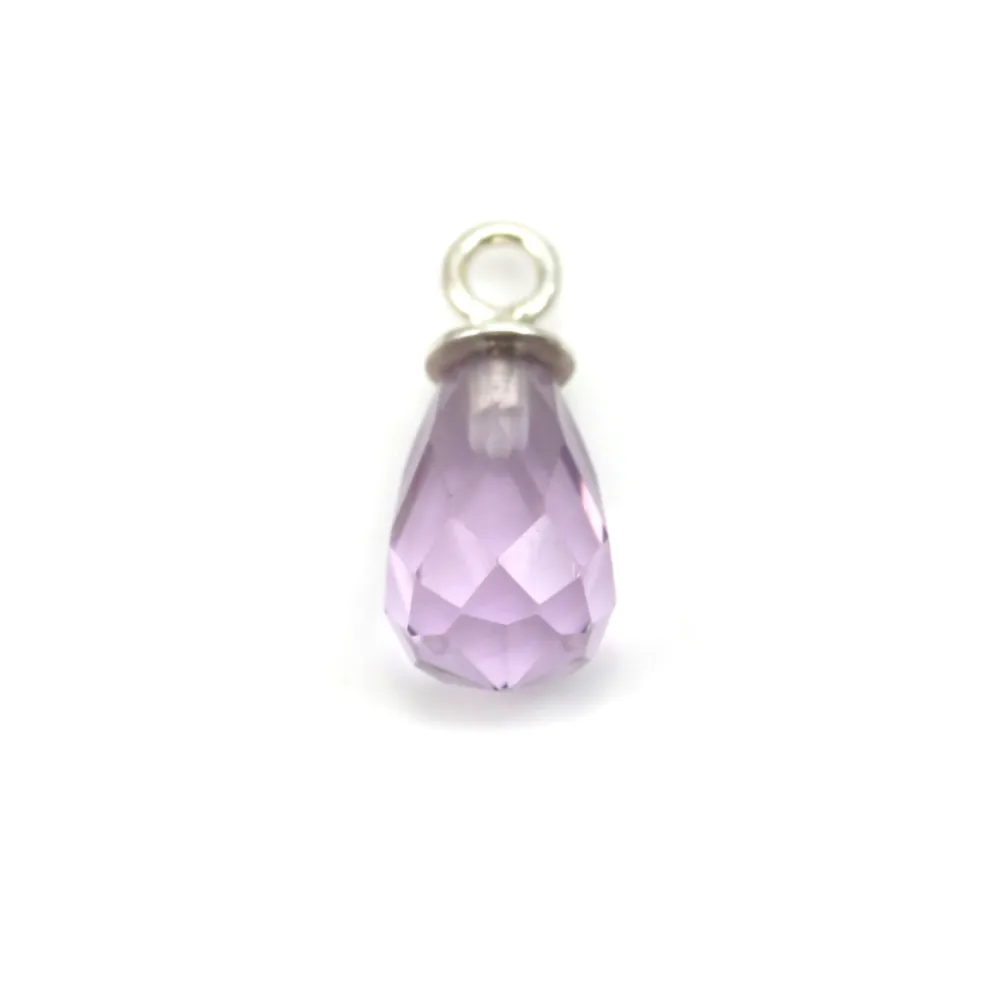 Cabochon en améthyste goutte facette  6x9mm x 1pc