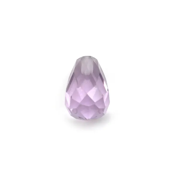 Pendant half-drilled in clear amethyste 6x9mm x 1pc