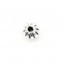 Perle geriffelt 4mm 925er Silber Niello x 6St